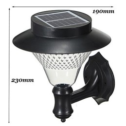 Outdoor Solar Power White Villa Wall Mount Garden Courtyard Door Path Light Lamp
