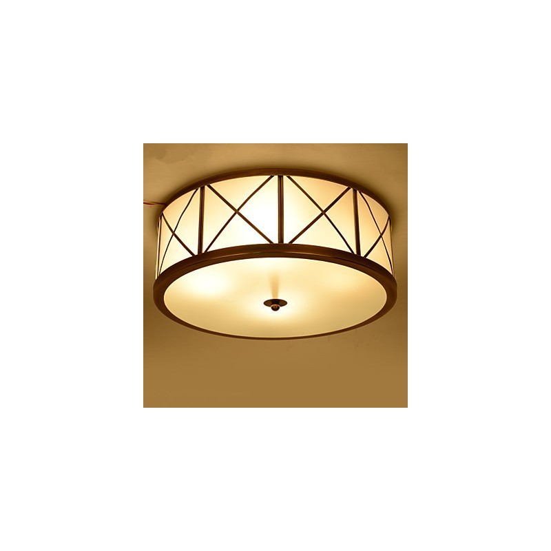 Traditional Classic Rustic Lodge Brass Metal Flush Mount