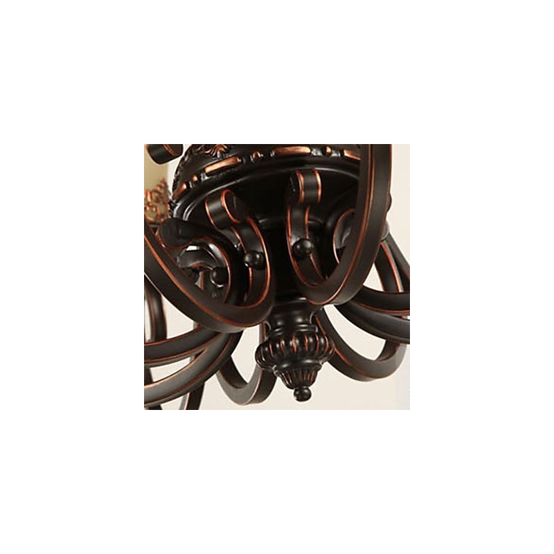 Chandelier Pendant Light 6 Lights Lampshade Down Vintage Country Metal+Glass