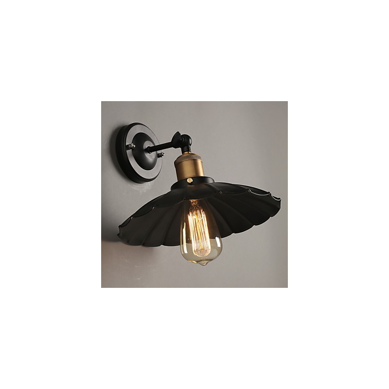 Ccreative Staircase Restoring Ancient Ways Single Head Black Dress Wrought Iron Wall Lamp