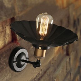 Ccreative Staircase Restoring Ancient Ways Single Head Black Dress Wrought Iron Wall Lamp