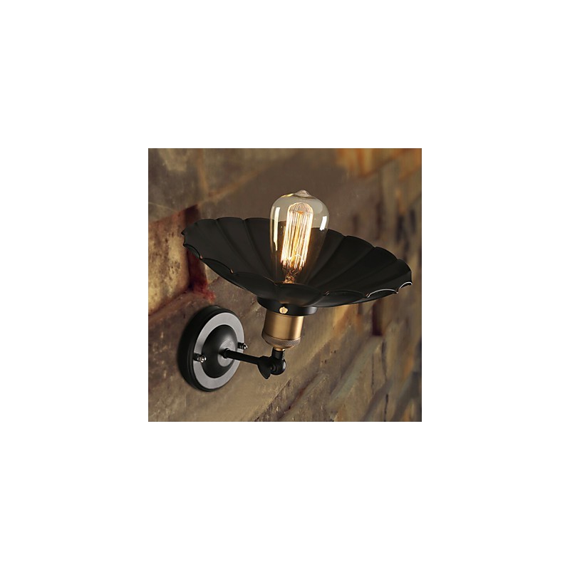 Ccreative Staircase Restoring Ancient Ways Single Head Black Dress Wrought Iron Wall Lamp