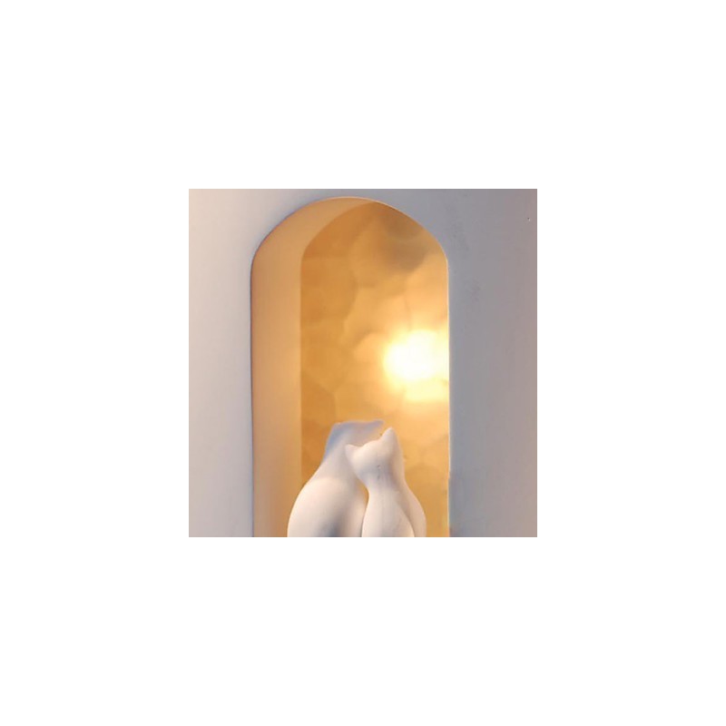 Fashion Warm Children Room Hanging Light Creative Kitty Plaster Wall Lamp Lights