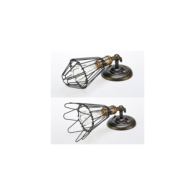 Vintage Style Industrial Opening and Closing Light Wall Sconce Cage Lamp Loft Restoring Ancient Ways Wall Lamp