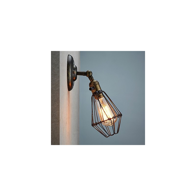 Vintage Style Industrial Opening and Closing Light Wall Sconce Cage Lamp Loft Restoring Ancient Ways Wall Lamp