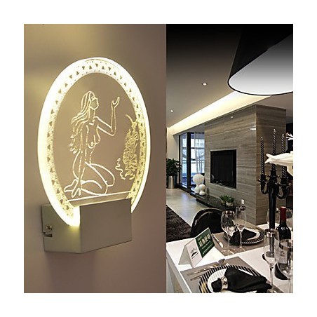 Acrylic Wall Lamp PVC Lamp Light Chip Modern Contemporary Metal 5W