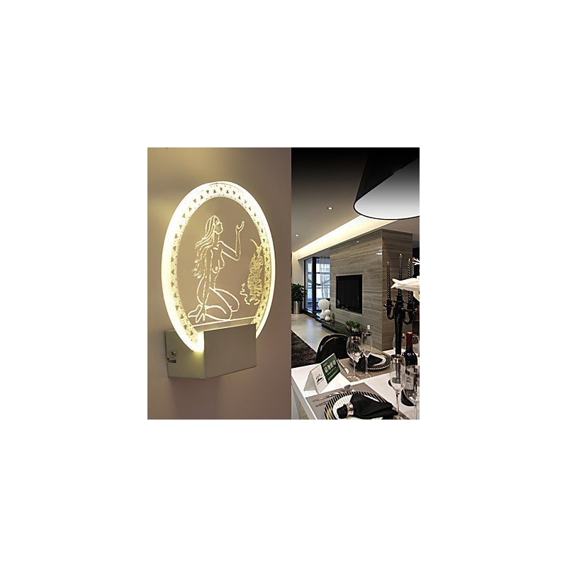 Acrylic Wall Lamp PVC Lamp Light Chip Modern Contemporary Metal 5W