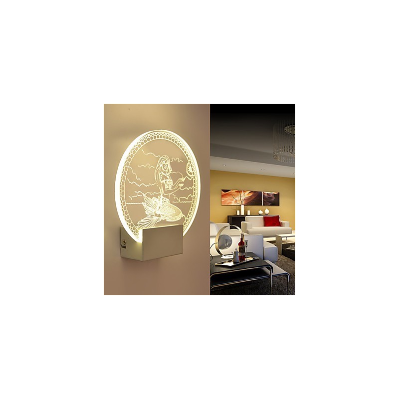 Acrylic Wall Lamp PVC Lamp Light Modern Contemporary Metal