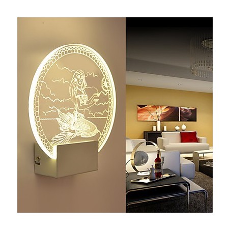 Acrylic Wall Lamp PVC Lamp Light Modern Contemporary Metal