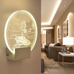 Acrylic Wall Lamp PVC Lamp Light Modern Contemporary Metal