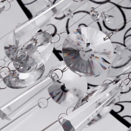 Modern Contemporary Drum Crystal Electroplated Metal Flush Mount