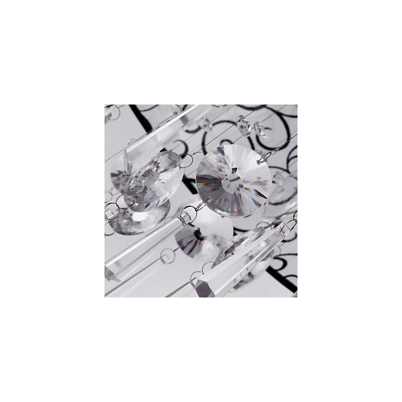 Modern Contemporary Drum Crystal Electroplated Metal Flush Mount