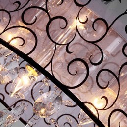 Modern Contemporary Drum Crystal Electroplated Metal Flush Mount