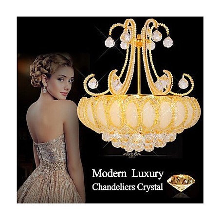 Modern Luxury Chandelier Crystal Pendant Light Diameter 50CM Contains 8 Bulbs