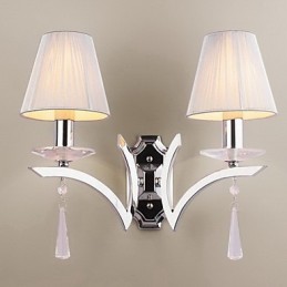 Elegant Wall Light with 2 Lights Crystal Drops Decorated