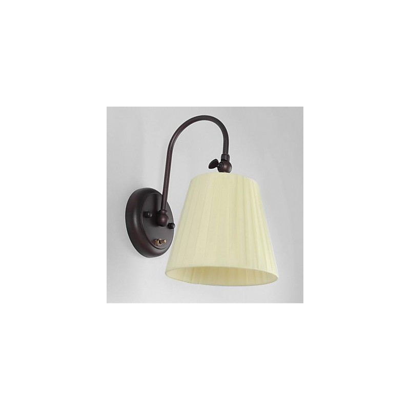Iron Wall Lamp with Fabric Shade in 1 Light
