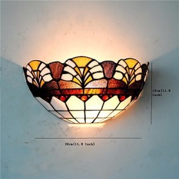 Retro Country Wall Lights Glass Shade Living Room Bedroom Restaurant Cafe Bar Wall Sconces