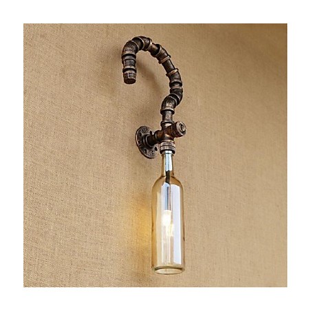 Retro American Village Creative Industry Wind Designer Water Bottle Wall Lamp Wall Light Amber
