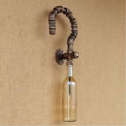 Retro American Village Creative Industry Wind Designer Water Bottle Wall Lamp Wall Light Amber