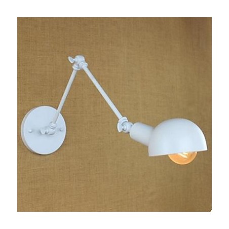 White Double Festival Wall Lamp Wrought Iron Long Arm