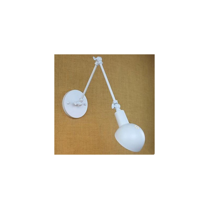 White Double Festival Wall Lamp Wrought Iron Long Arm
