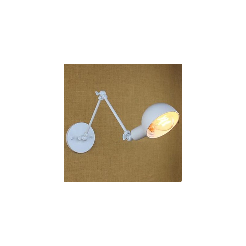 White Double Festival Wall Lamp Wrought Iron Long Arm