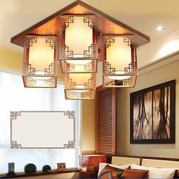 A Chinese Style Lamps Iron Ceiling Lighting Atmosphere