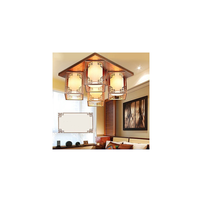 A Chinese Style Lamps Iron Ceiling Lighting Atmosphere