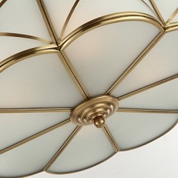 Traditional Classic Rustic Lodge Brass Metal Flush Mount