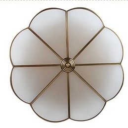 Traditional Classic Rustic Lodge Brass Metal Flush Mount