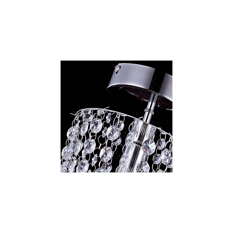 1 Light Chrome Modern K9 Transparent Crystal Chandelier with 1 Bulb