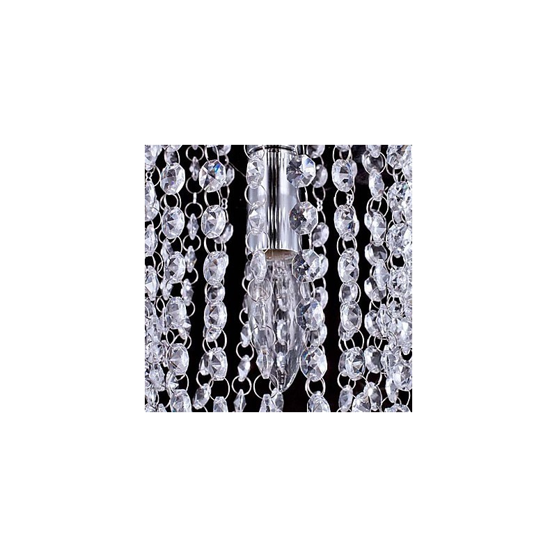1 Light Chrome Modern K9 Transparent Crystal Chandelier with 1 Bulb