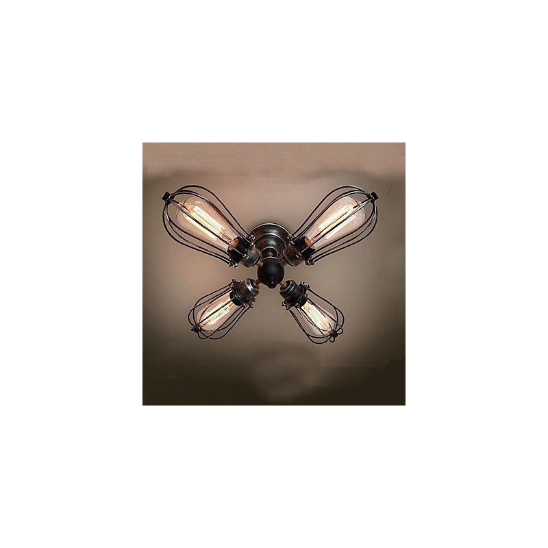 Vintage Mini Style Painting Metal Flush Mount