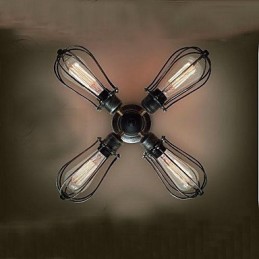 Vintage Mini Style Painting Metal Flush Mount