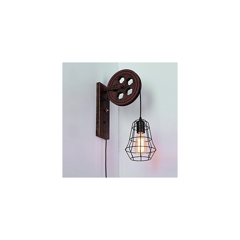 Industrial Retro Iron Wall Lamp Creative Personality Lift Pulley Wall Lamp