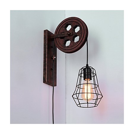 Industrial Retro Iron Wall Lamp Creative Personality Lift Pulley Wall Lamp