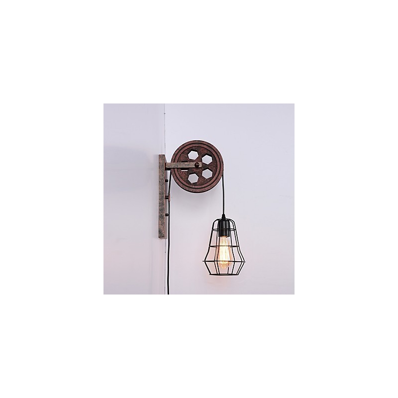 Industrial Retro Iron Wall Lamp Creative Personality Lift Pulley Wall Lamp