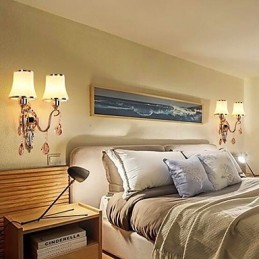 Modern Contemporary Electroplated Feature for Crystal Eye Protection Ambient Light Wall Lights