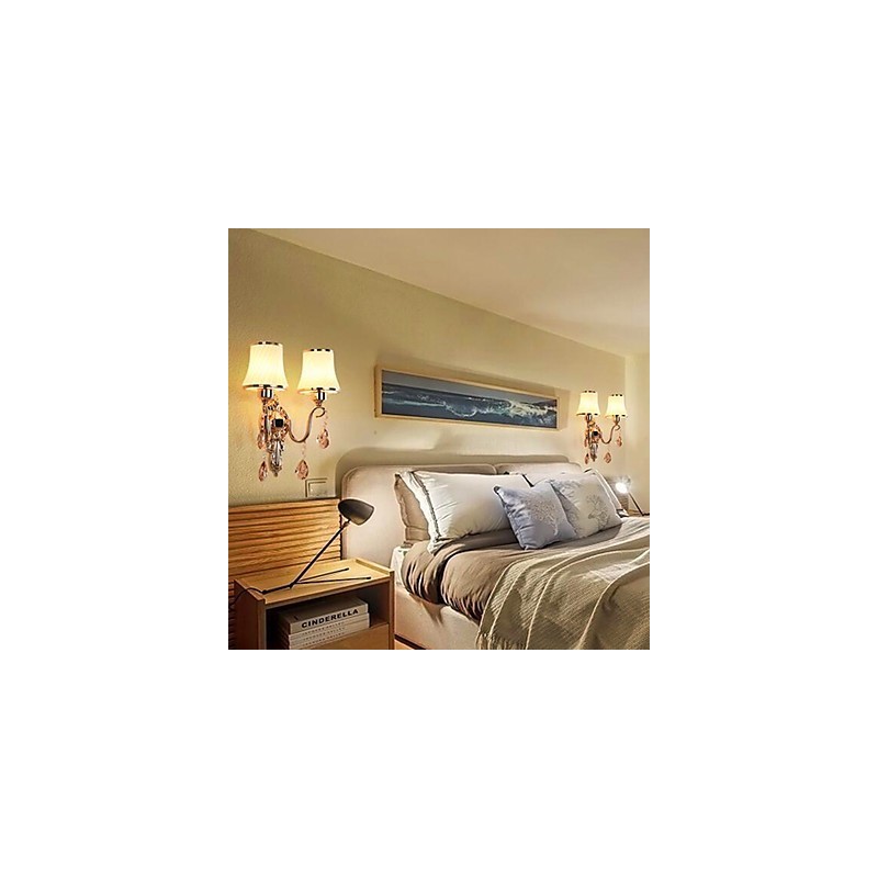 Modern Contemporary Electroplated Feature for Crystal Eye Protection Ambient Light Wall Lights