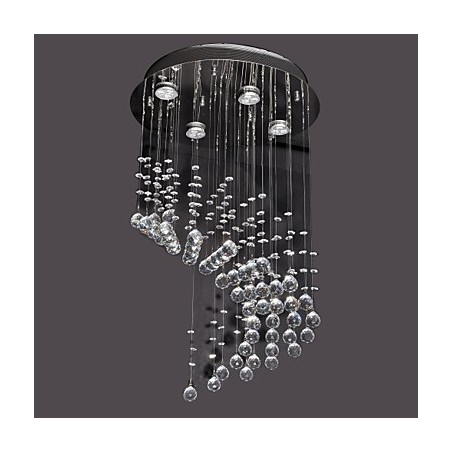 Modern Contemporary Crystal Chrome Metal Flush Mount