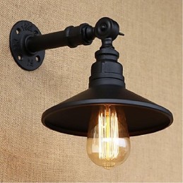 Industrial Style Nordic Water Pipe Wall Lamp Wall Light Black