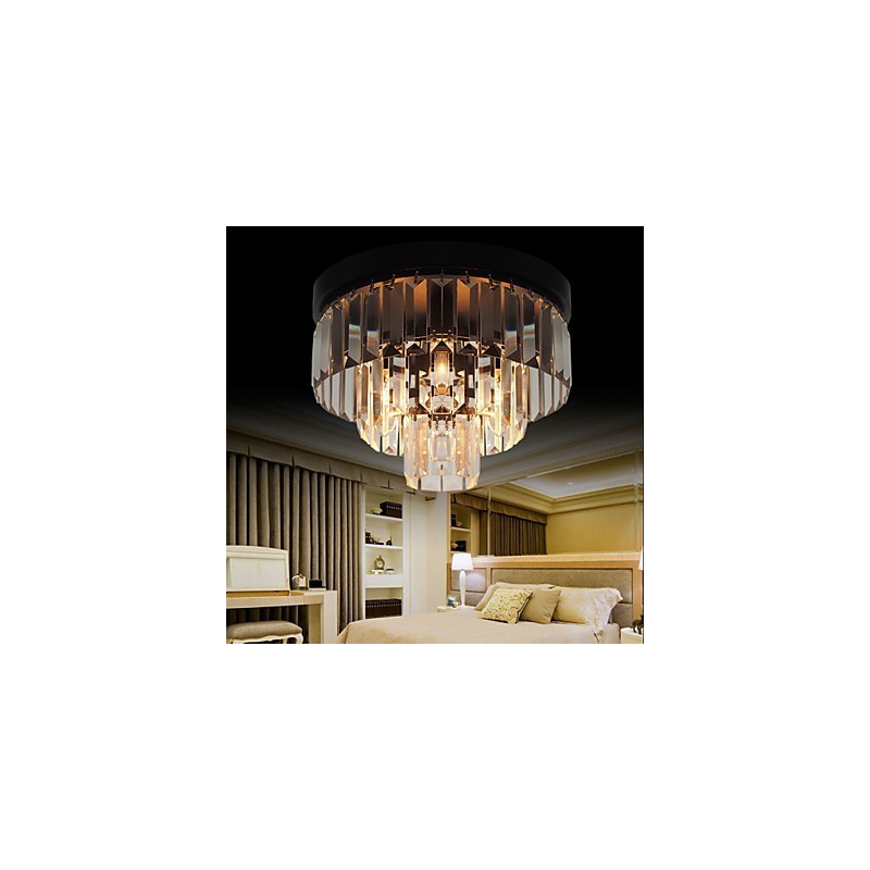 Modern Contemporary Crystal Metal Flush Mount