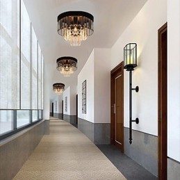 Modern Contemporary Crystal Metal Flush Mount