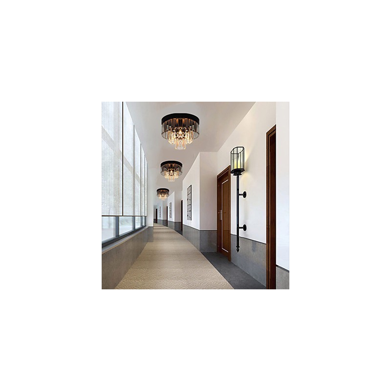 Modern Contemporary Crystal Metal Flush Mount