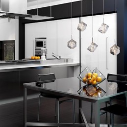 Modern Contemporary Island Crystal Chrome Pendant Light