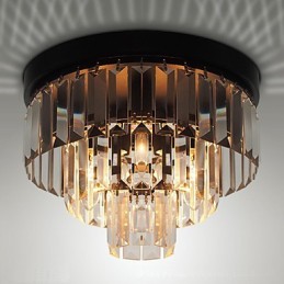 Modern Contemporary Crystal Metal Flush Mount