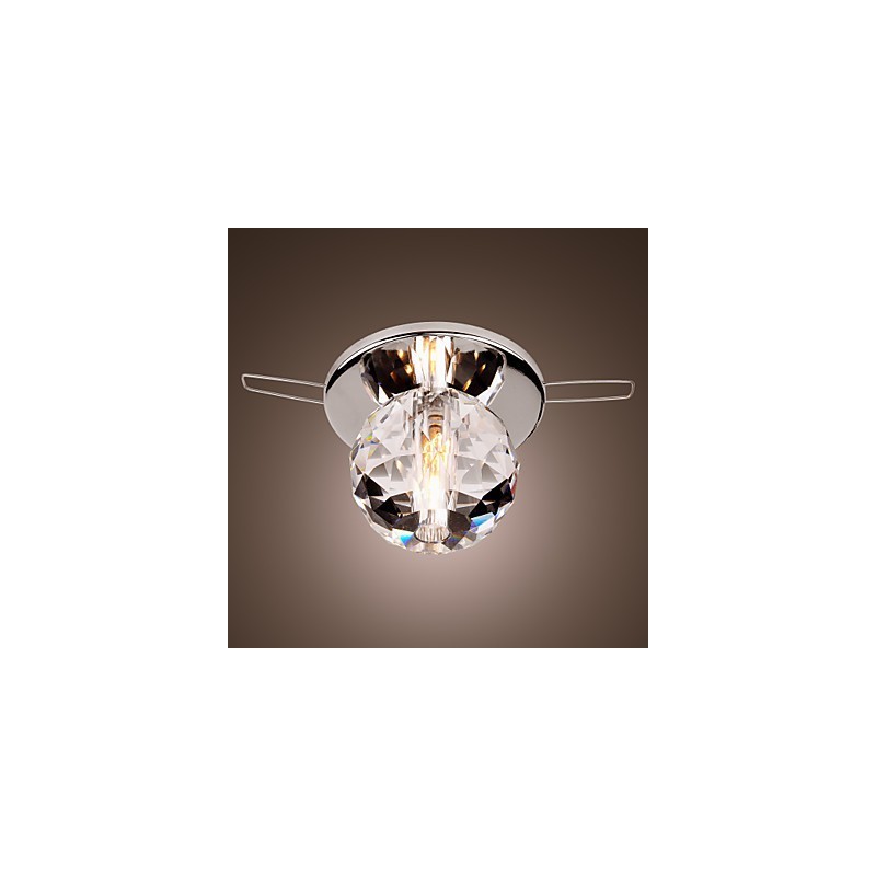 Modern Contemporary Crystal Mini Style Chrome Metal Flush Mount