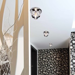 Modern Contemporary Crystal Mini Style Chrome Metal Flush Mount