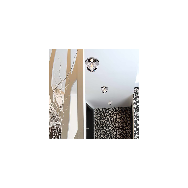 Modern Contemporary Crystal Mini Style Chrome Metal Flush Mount
