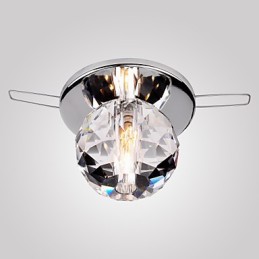 Modern Contemporary Crystal Mini Style Chrome Metal Flush Mount
